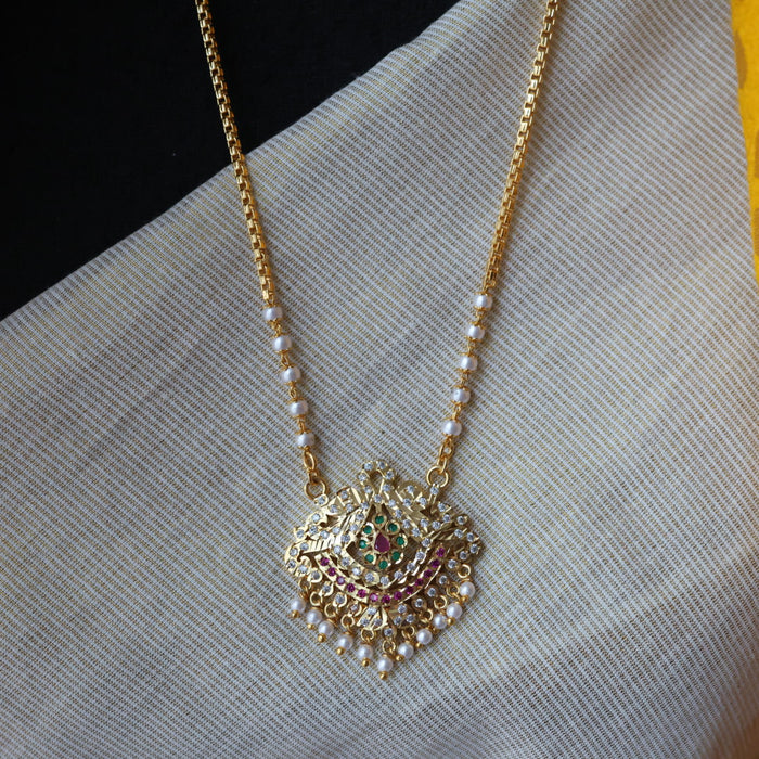 Heritage gold plated padakam long necklace HP51781