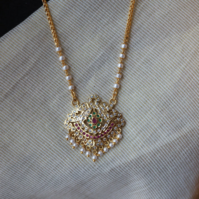 Heritage gold plated padakam long necklace HP51781