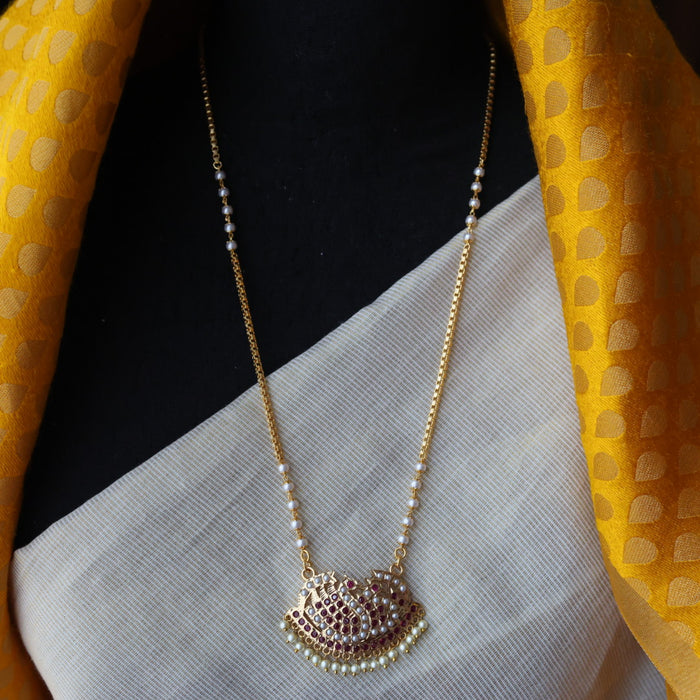 Heritage gold plated padakam long necklace HP3241