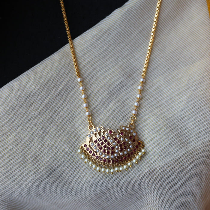 Heritage gold plated padakam long necklace HP3241