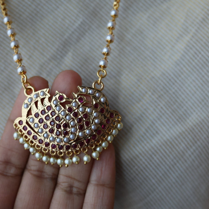 Heritage gold plated padakam long necklace HP3241