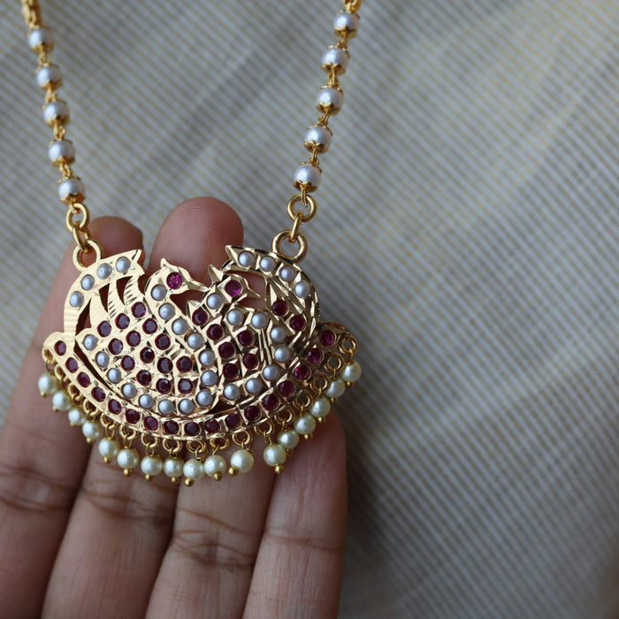Heritage gold plated padakam long necklace HP3241