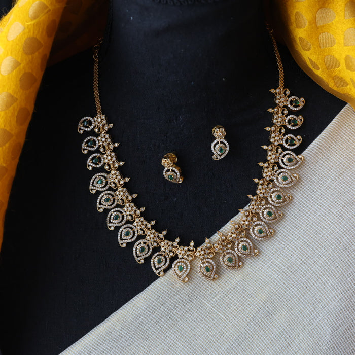 Antique mango short necklace with earrings S1B1676