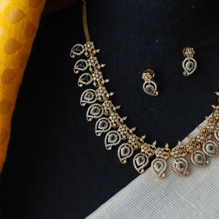 Antique mango short necklace with earrings S1B1676