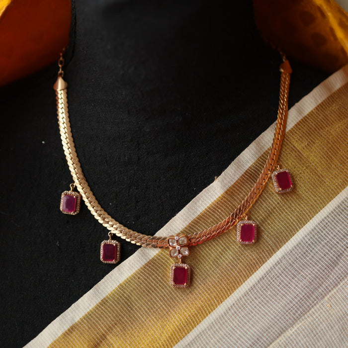 Minimal short necklace with earrings MS101
