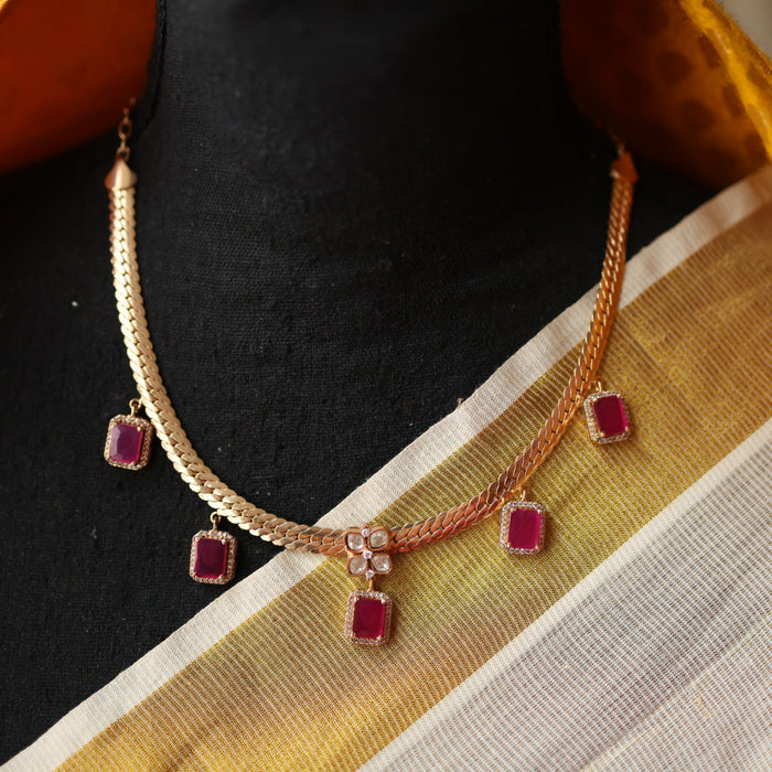 Minimal short necklace with earrings MS101
