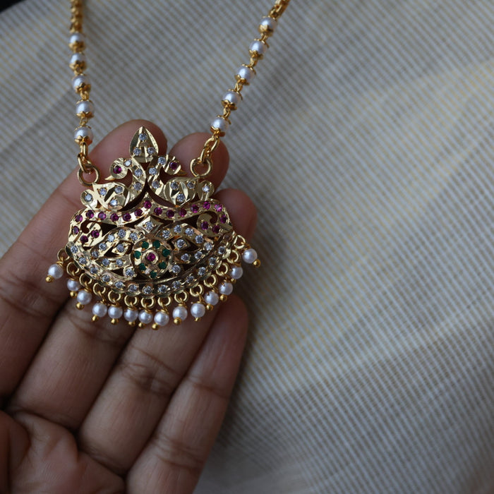 Heritage gold plated padakam long necklace HP3242