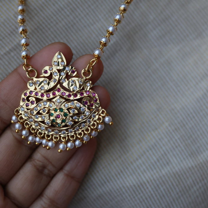 Heritage gold plated padakam long necklace HP3242