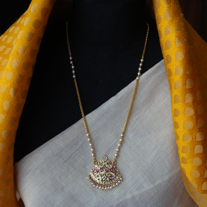 Heritage gold plated padakam long necklace HP3242
