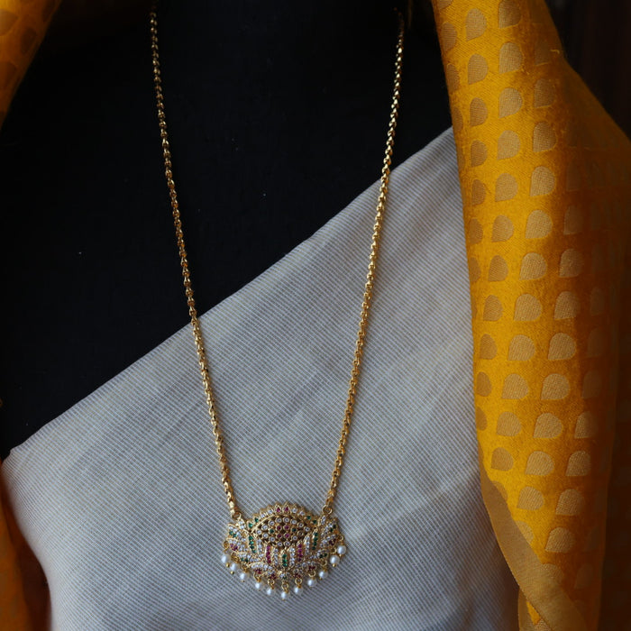 Heritage gold plated padakam long necklace HP524