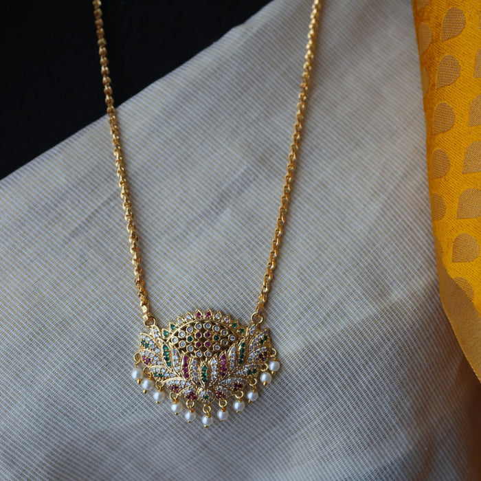 Heritage gold plated padakam long necklace HP524
