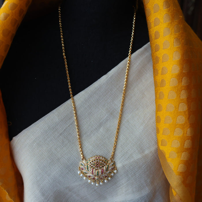 Heritage gold plated padakam long necklace HP524