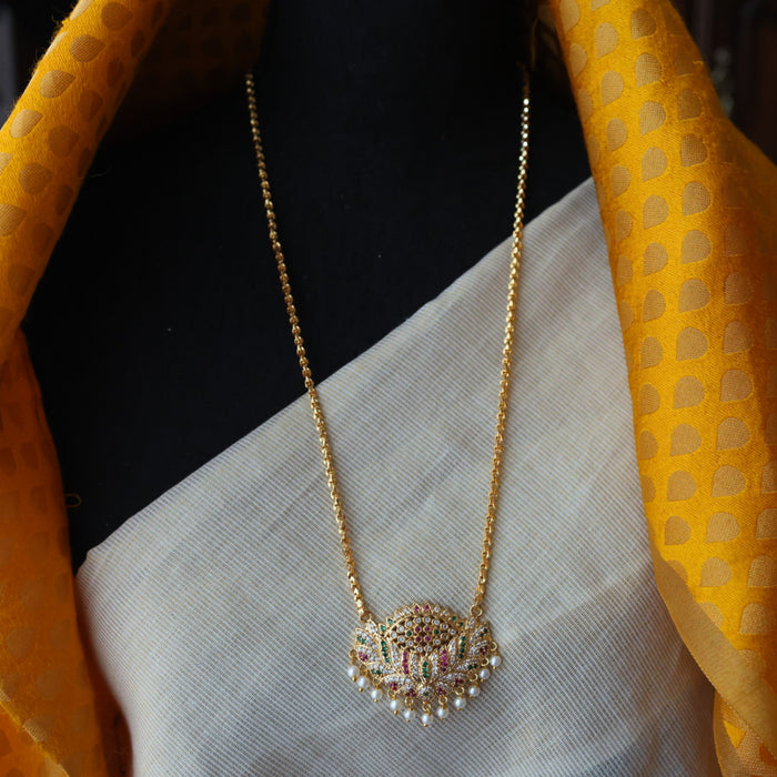 Heritage gold plated padakam long necklace HP524