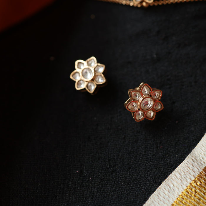 Minimal kundan choker necklace with earrings MS105
