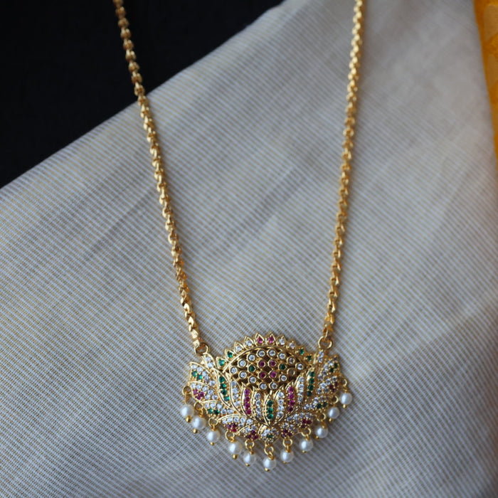 Heritage gold plated padakam long necklace HP524