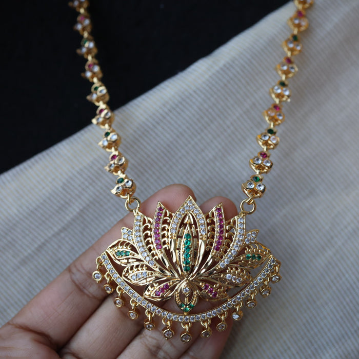 Heritage gold plated padakam shopt necklace H5178