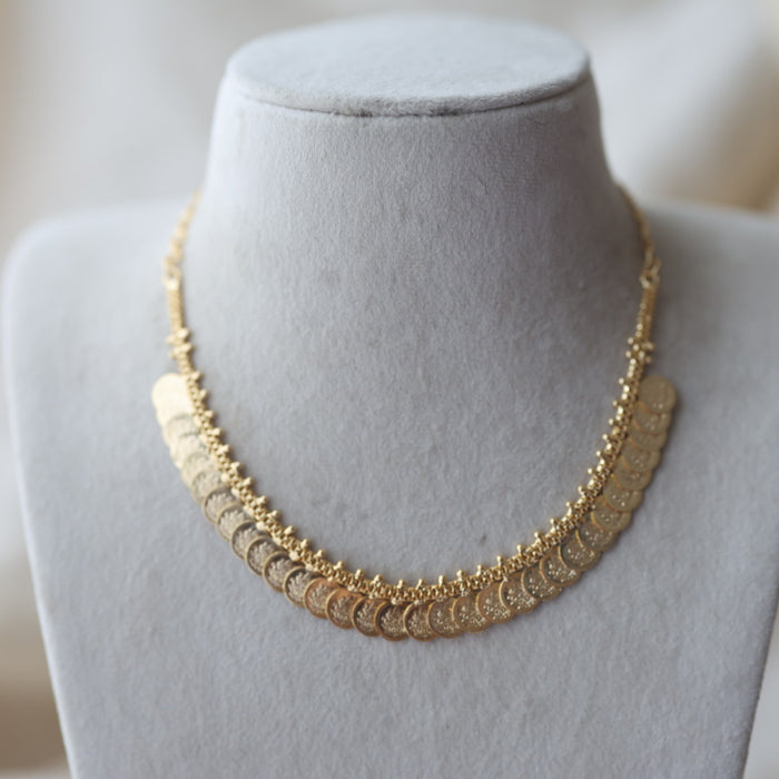 Heritage gold plated coin design short necklace H12003