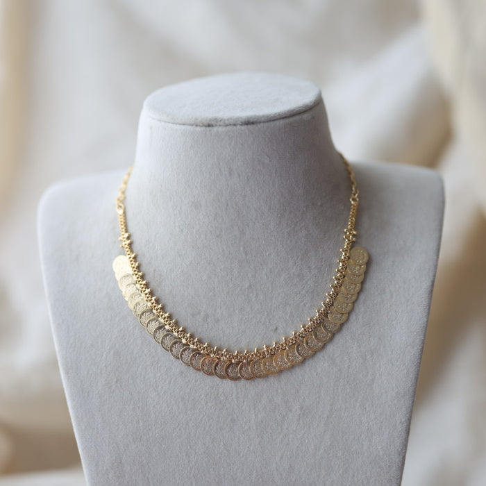 Heritage gold plated coin design short necklace H12003
