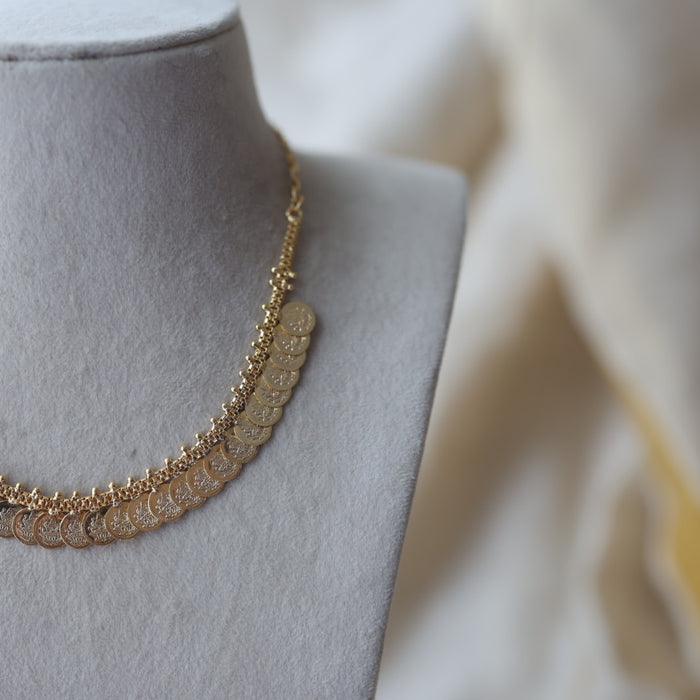 Heritage gold plated coin design short necklace H12003