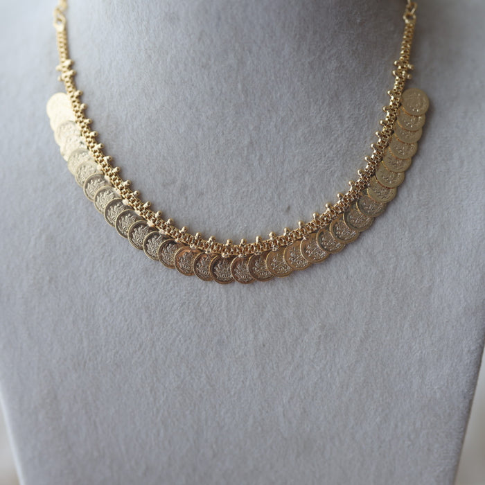 Heritage gold plated coin design short necklace H12003