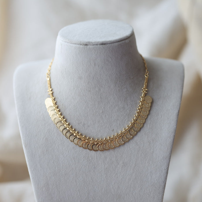 Heritage gold plated coin design short necklace H12003