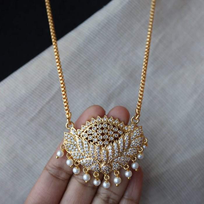 Heritage gold plated padakam long necklace HP5236