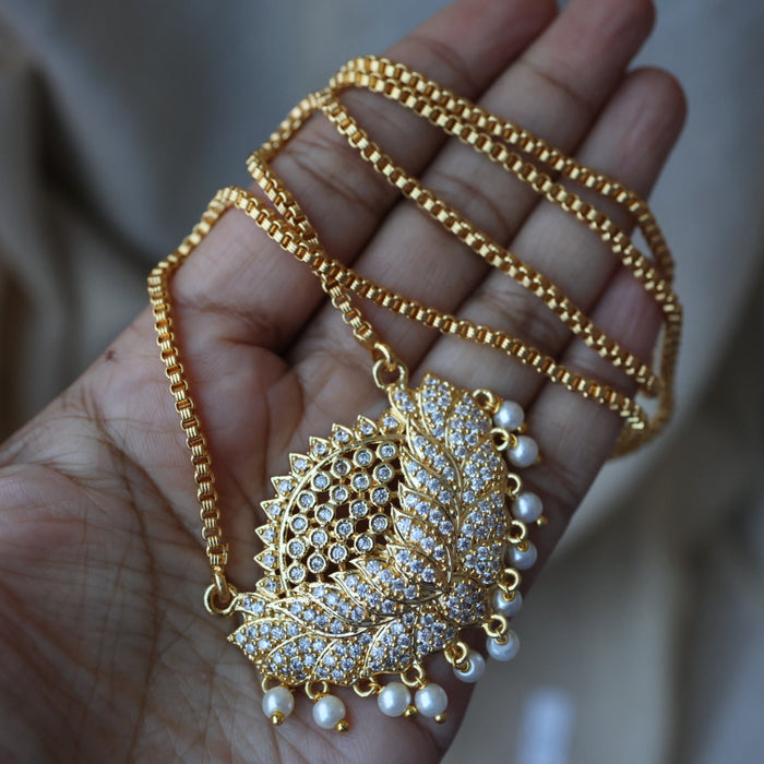 Heritage gold plated padakam long necklace HP5236