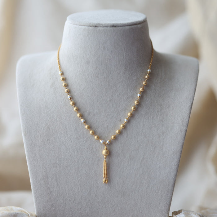 Heritage gold plated pearl short necklace H12003