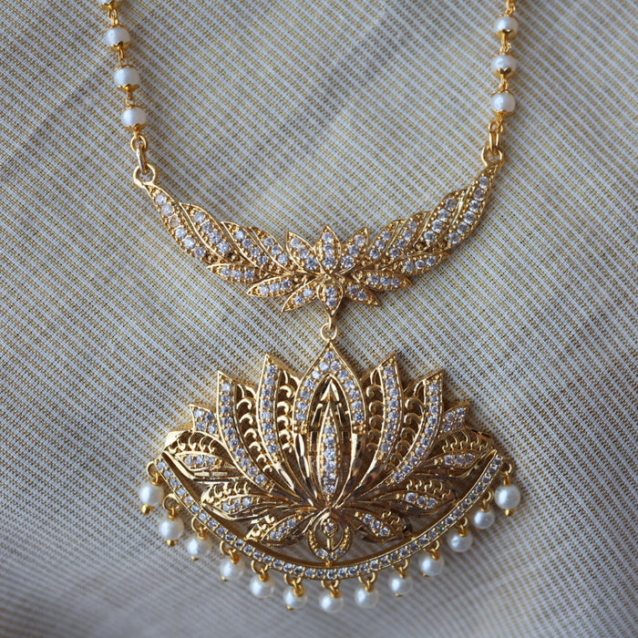 Heritage gold plated padakam long necklace HP5237