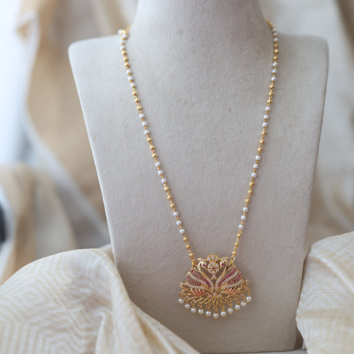 Heritage gold plated padakam long necklace HP128