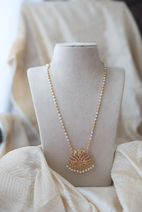 Heritage gold plated padakam long necklace HP128