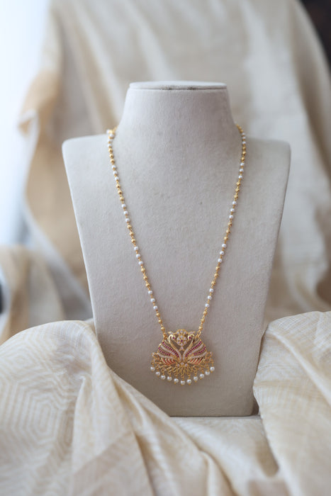 Heritage gold plated padakam long necklace HP128