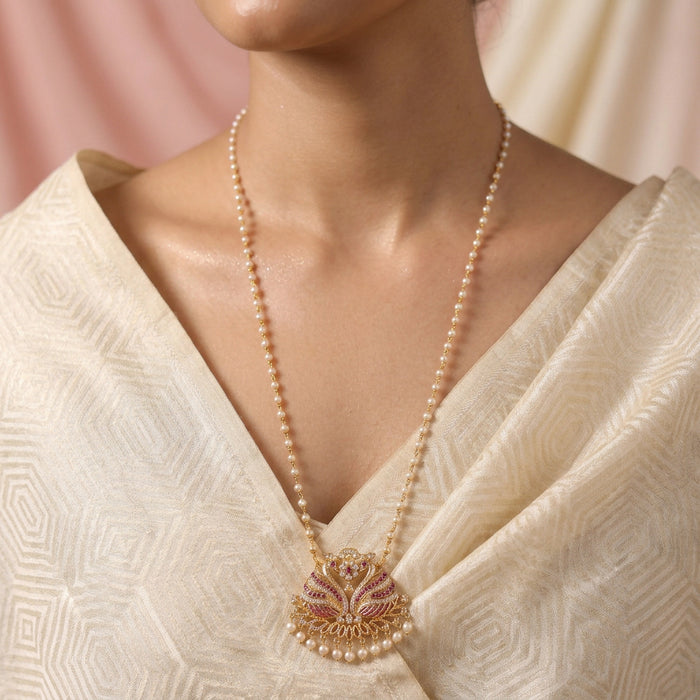 Heritage gold plated padakam long necklace HP128