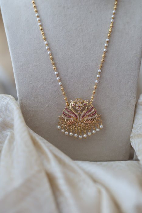 Heritage gold plated padakam long necklace HP128