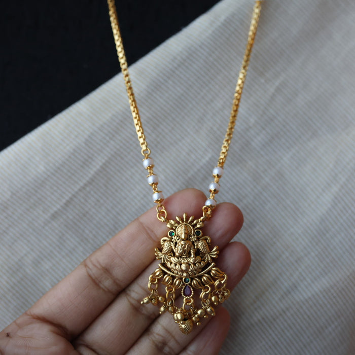 Heritage gold plated padakam long necklace HP5238