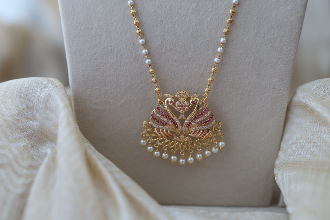 Heritage gold plated padakam long necklace HP128