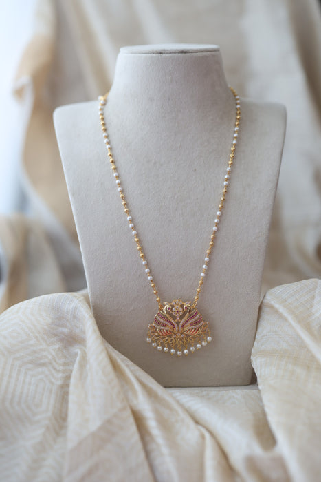 Heritage gold plated padakam long necklace HP128