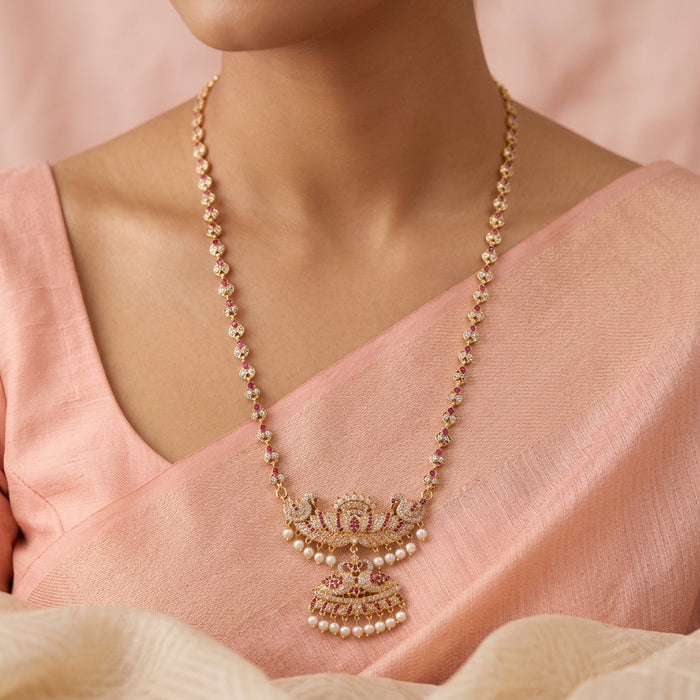Heritage gold plated padakam long necklace HP1288