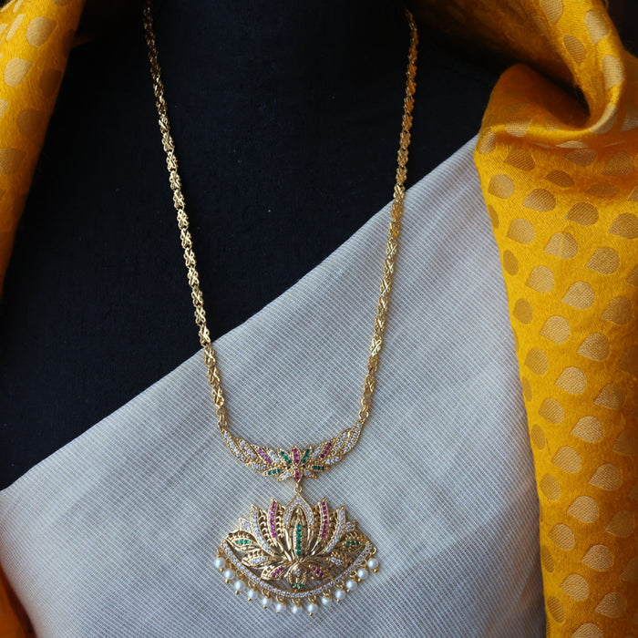 Heritage gold plated padakam long necklace HP5238
