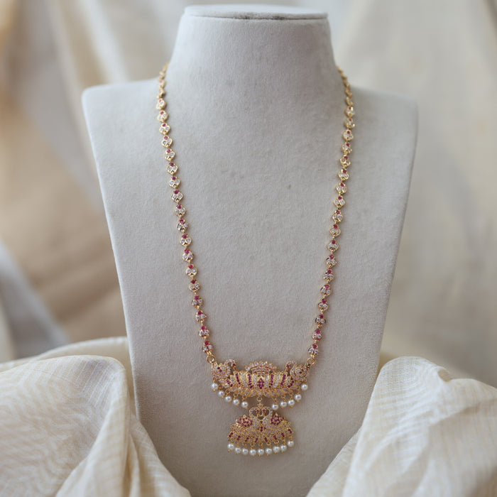 Heritage gold plated padakam long necklace HP1288