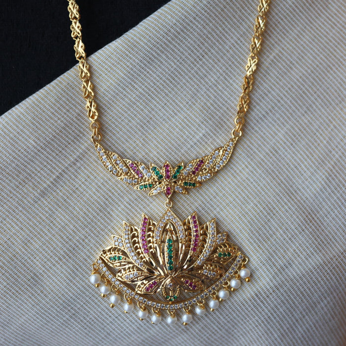Heritage gold plated padakam long necklace HP5238