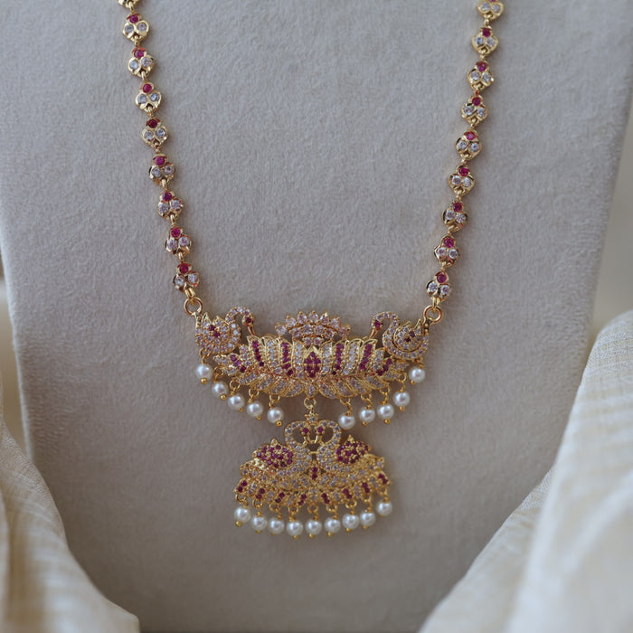 Heritage gold plated padakam long necklace HP1288