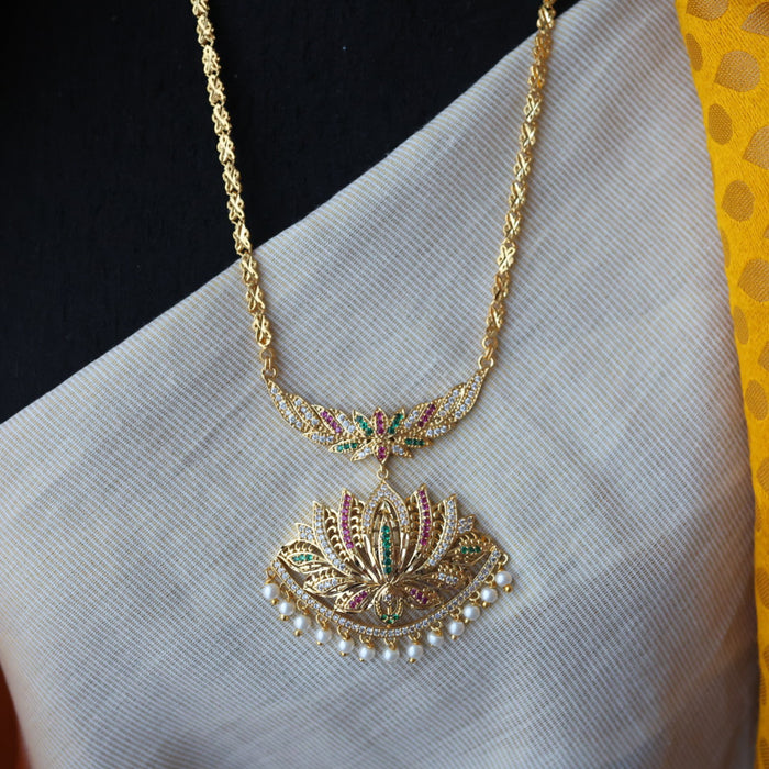Heritage gold plated padakam long necklace HP5238