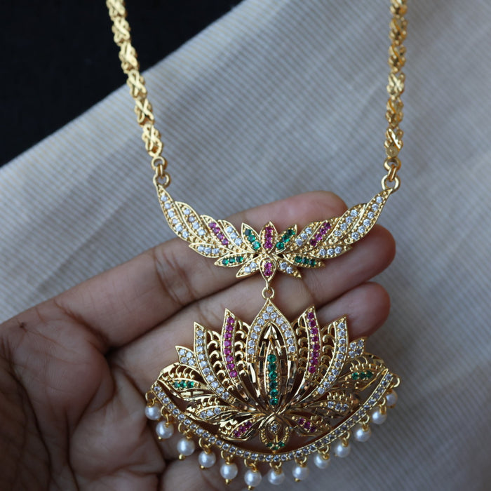 Heritage gold plated padakam long necklace HP5238