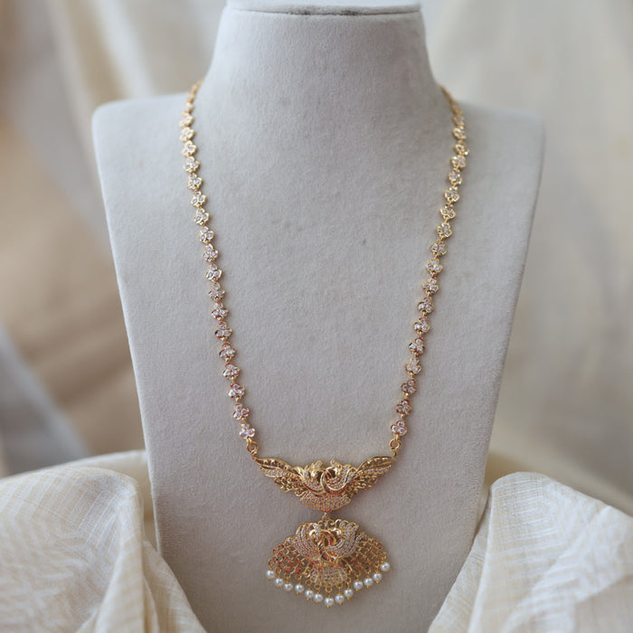 Heritage gold plated padakam long necklace HP0889