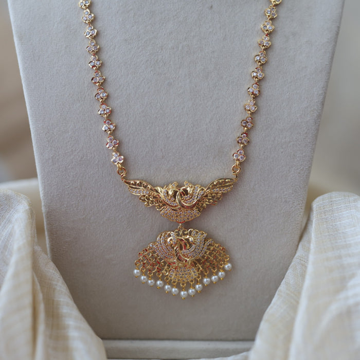 Heritage gold plated padakam long necklace HP0889