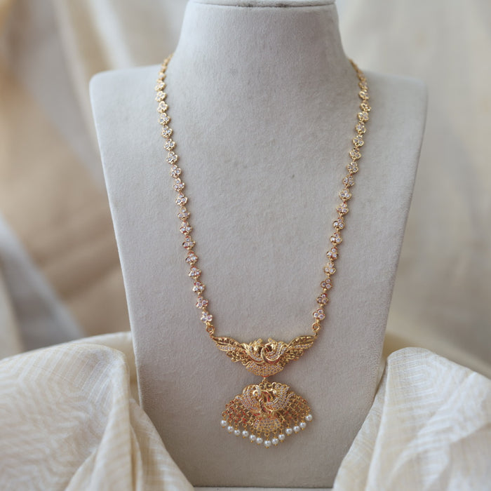 Heritage gold plated padakam long necklace HP0889