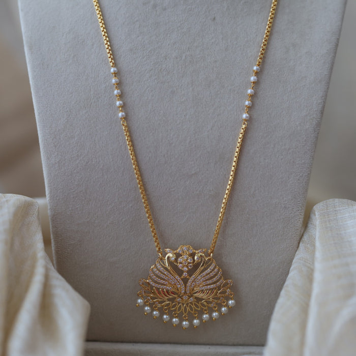 Heritage gold plated padakam long necklace HP1233