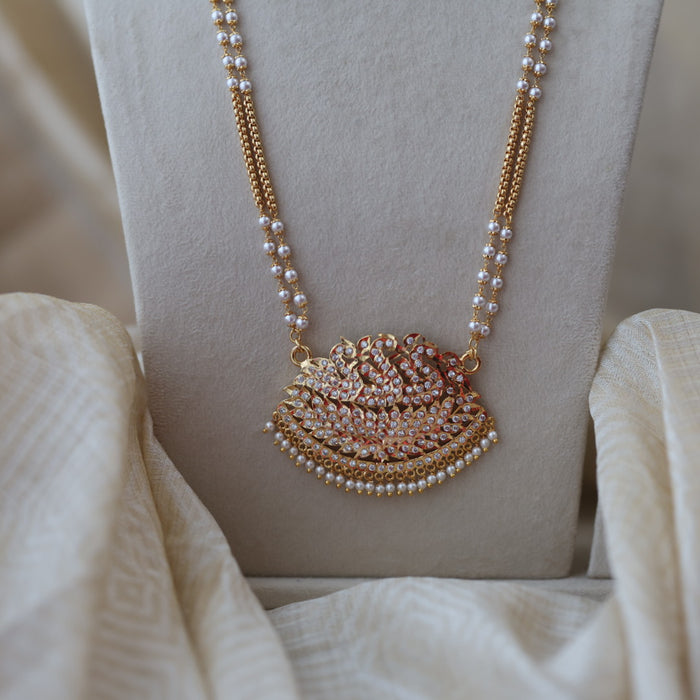 Heritage gold plated padakam long necklace HP7866