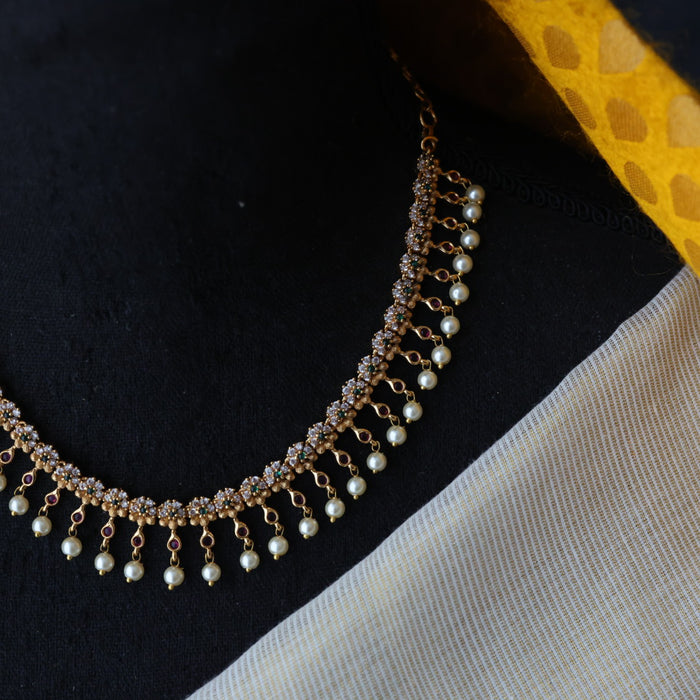 Antique simple short necklace with earrings TTS40091